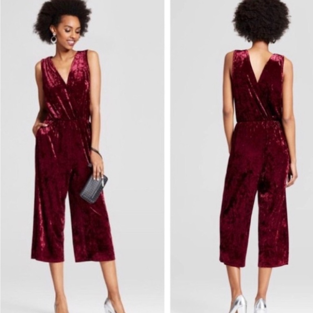 Velvet Burgundy Jumpsuit